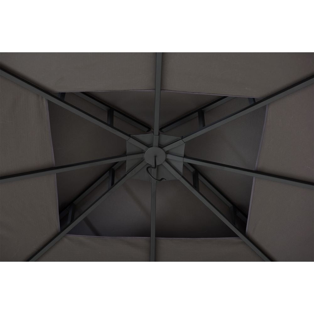 SUNJOY 11x13 Soft Top Gazebo with Netting and Curtain - Dark Grey