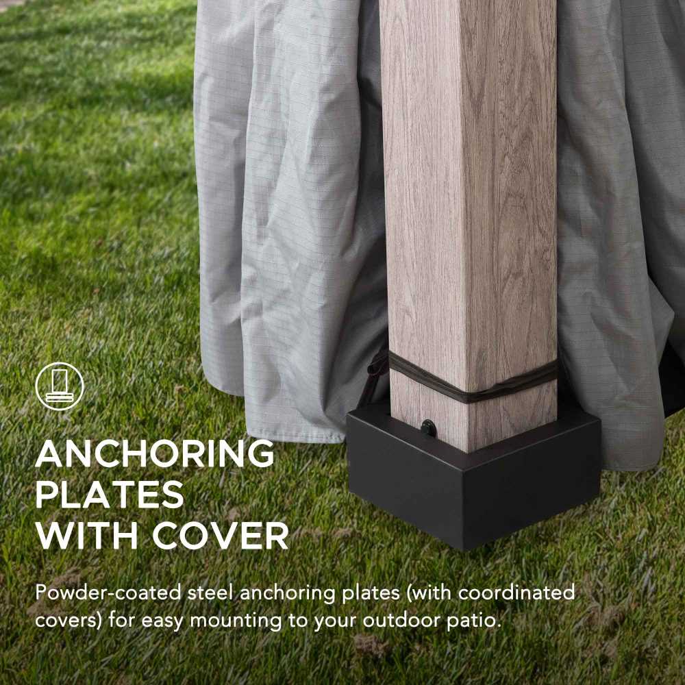 SUNJOY 11x13 Backyard Gazebo with LED Light, Bluetooth Speaker and Hook.