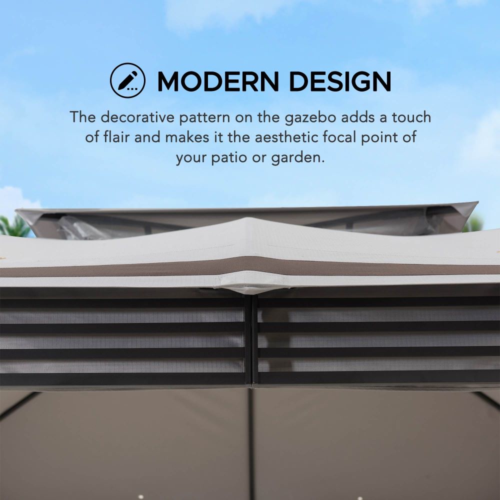 SUNJOY 11x13 Backyard Gazebo with LED Light, Bluetooth Speaker and Hook.