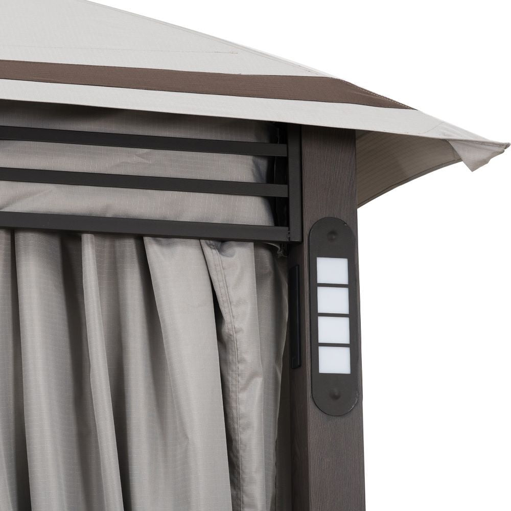 SUNJOY 11x13 Backyard Gazebo with LED Light, Bluetooth Speaker and Hook