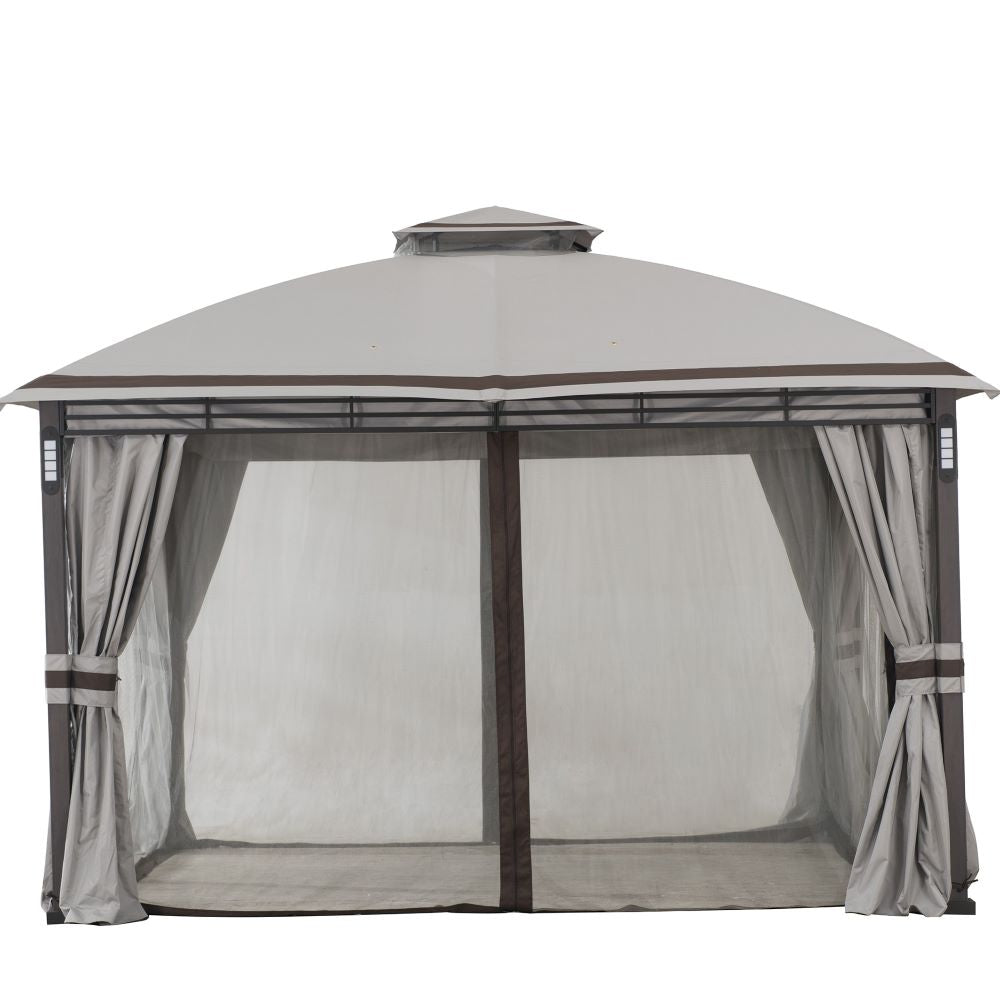 SUNJOY 11x13 Backyard Gazebo with LED Light, Bluetooth Speaker and Hook