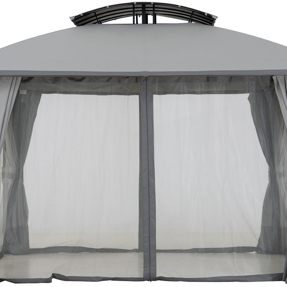 SUNJOY 11x13 Outdoor Canopy Gazebo Kit with Netting and Curtain