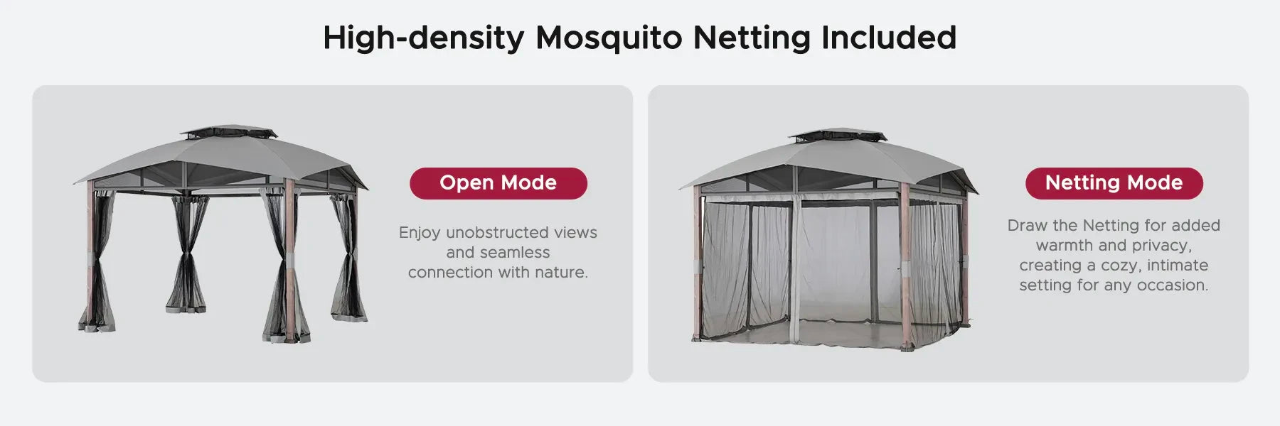 SUNJOY 12x12 Hillsdale Soft Top Gazebo with 4 Counterweights and Netting
