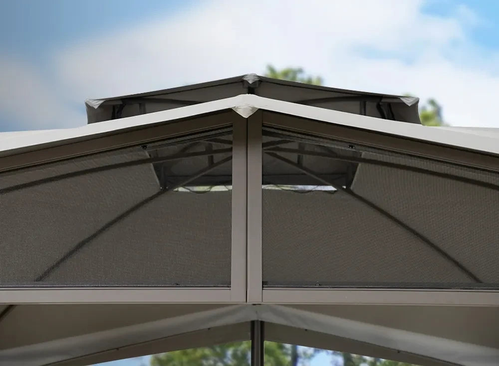 SUNJOY 12x12 Hillsdale Soft Top Gazebo with 4 Counterweights and Netting