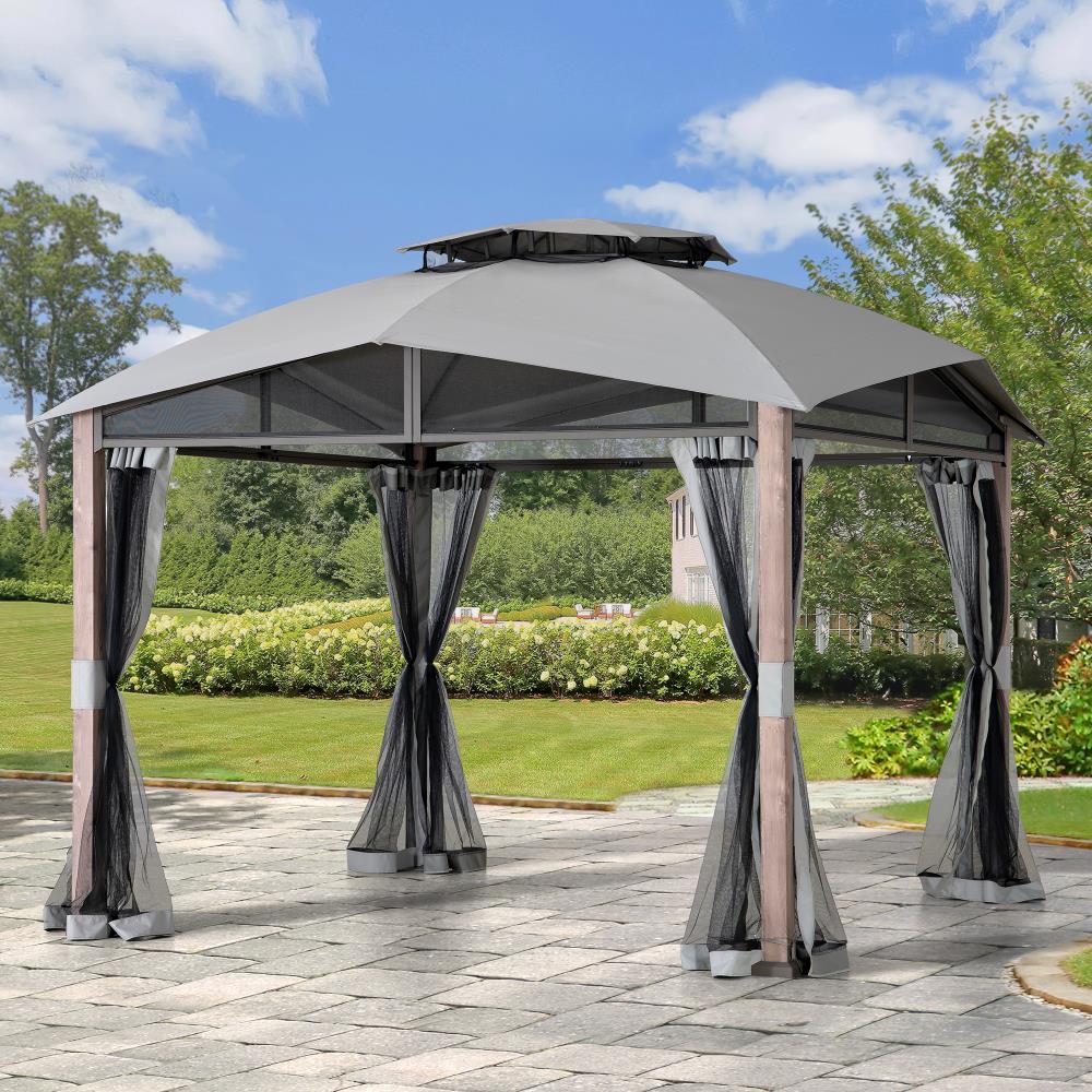 SUNJOY 12x12 Hillsdale Soft Top Gazebo with 4 Counterweights and Netting.