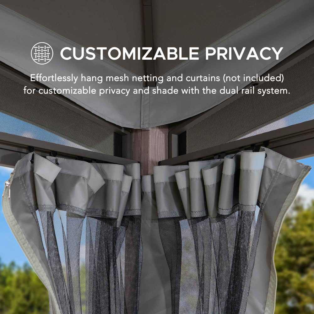 SUNJOY 12x12 Hillsdale Soft Top Gazebo with 4 Counterweights and Netting.