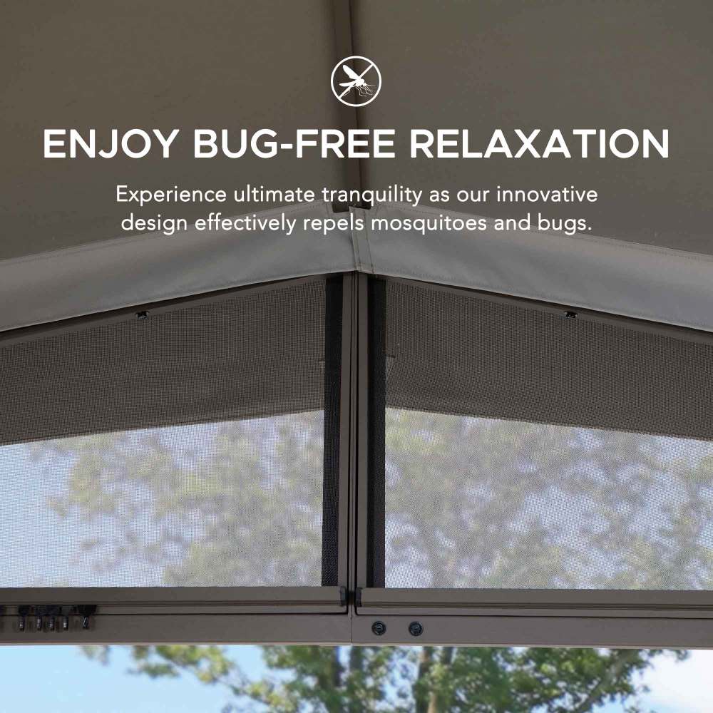 SUNJOY 12x12 Hillsdale Soft Top Gazebo with 4 Counterweights and Netting.