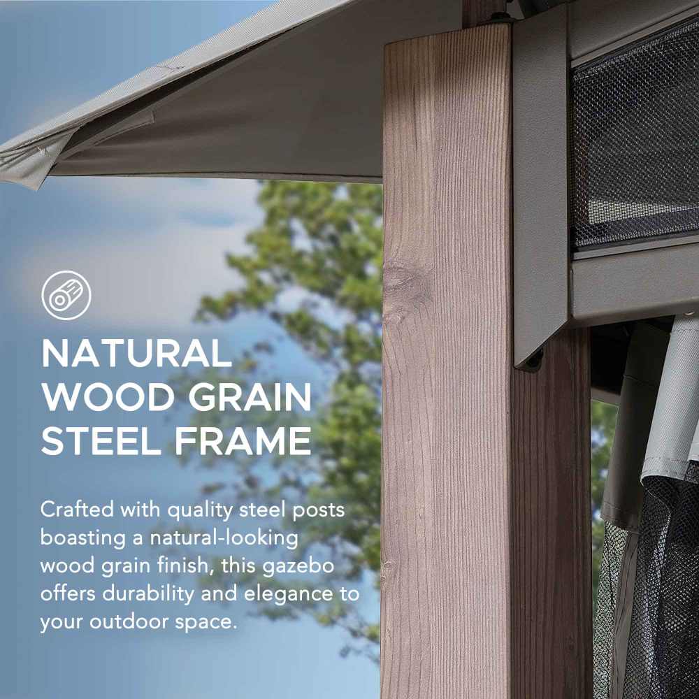 SUNJOY 12x12 Hillsdale Soft Top Gazebo with 4 Counterweights and Netting.