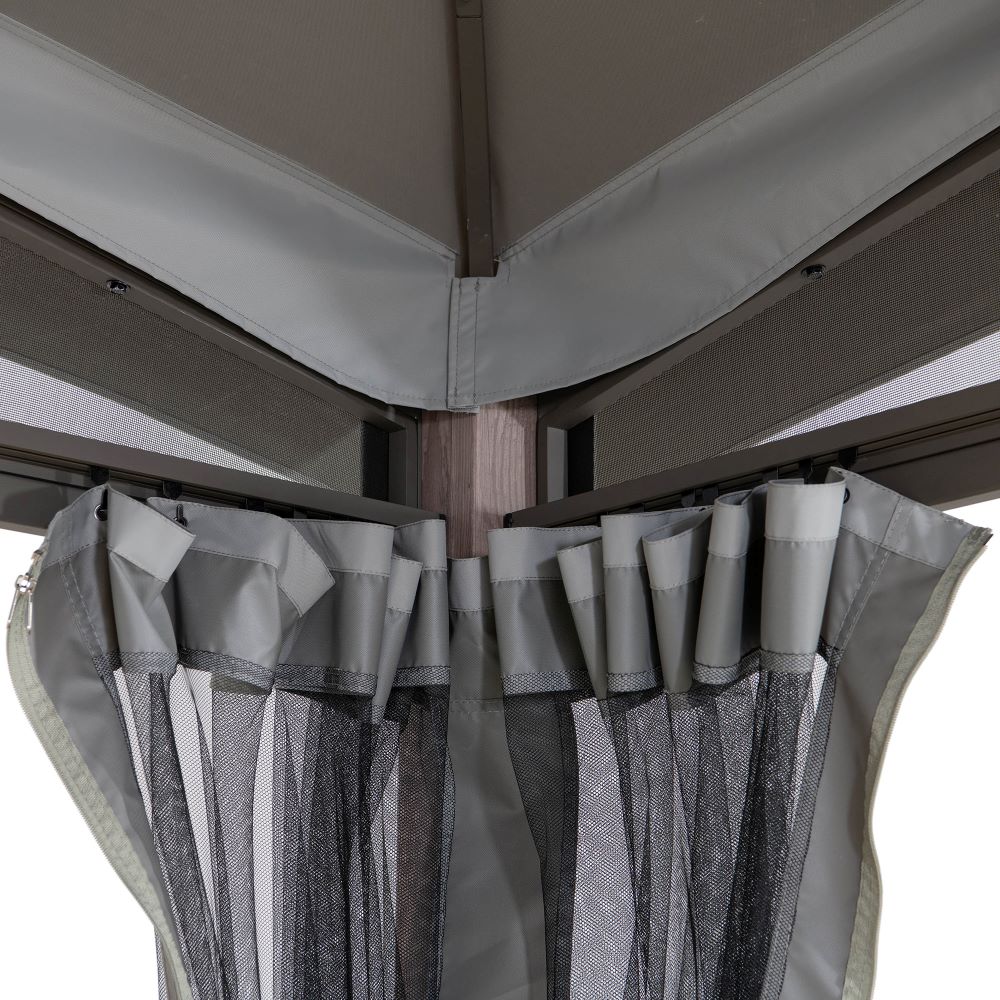 SUNJOY 12x12 Hillsdale Soft Top Gazebo with 4 Counterweights and Netting