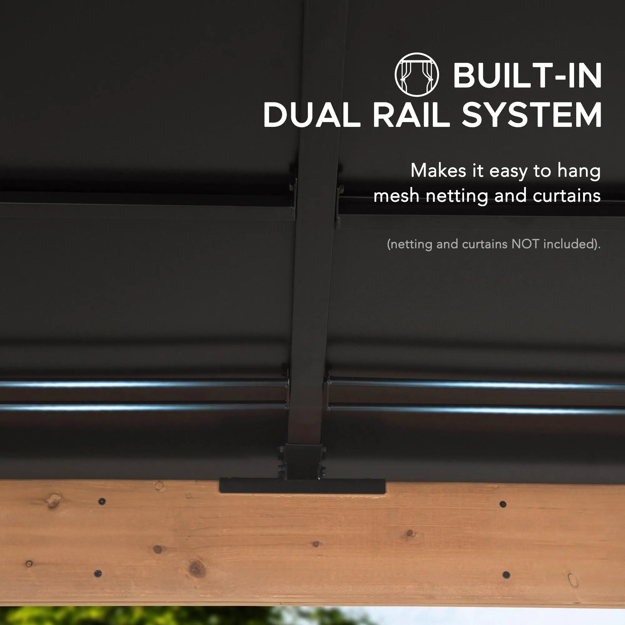 SUNJOY 11x13 Cedar Hardtop Gazebo with Ceiling Hook & Durable Steel Roof - Natural Cedar