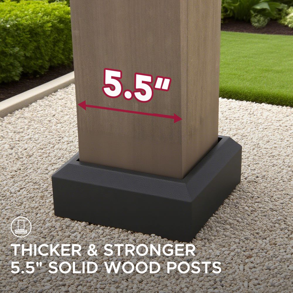 SUNJOY 12x12 Heavy-Duty Wooden Gazebo, Hardtop Pavilion with Decorative Roof Vent