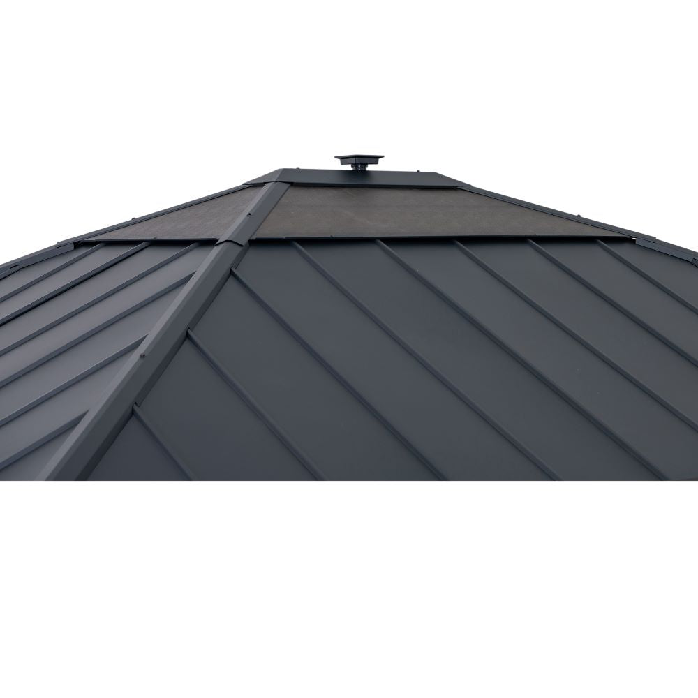 SUNJOY 11x13 Wooden Gazebo with Solar Panel, LED Lights and Ceiling Hook
