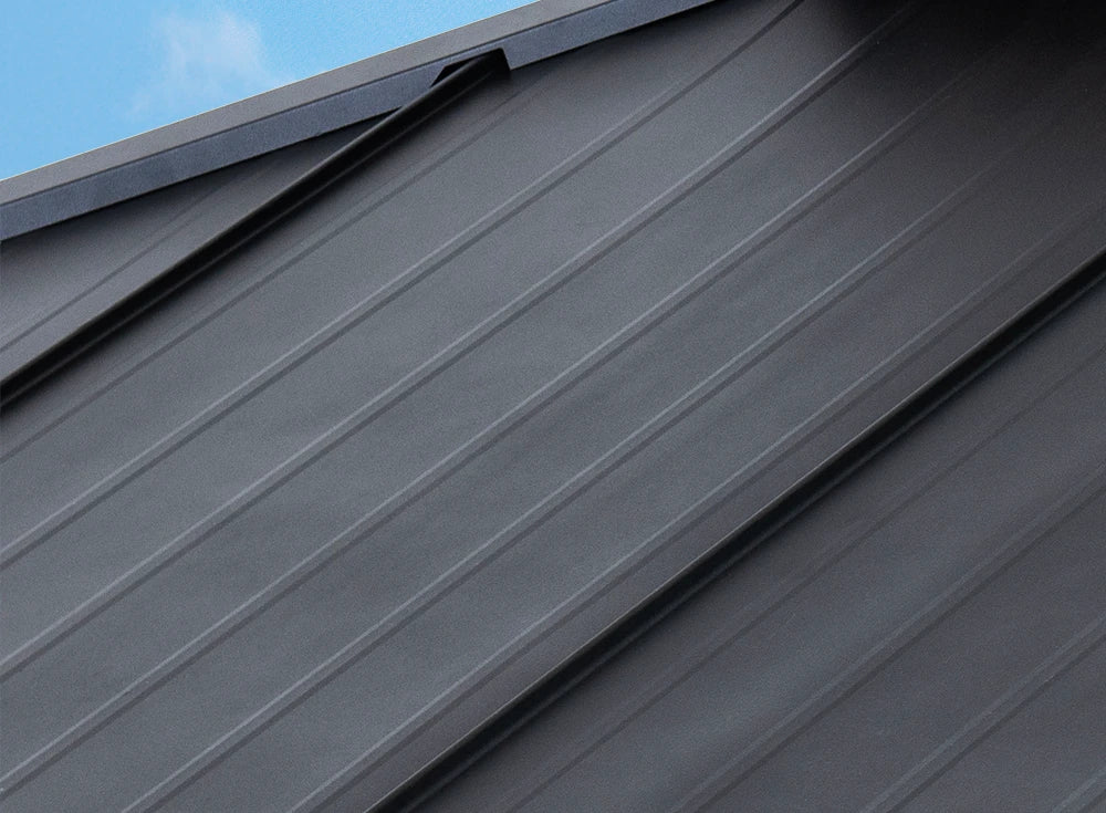 SUNJOY 10x12 Patio Steel Gazebo with Vented 2-Tier Metal Roof and Netting