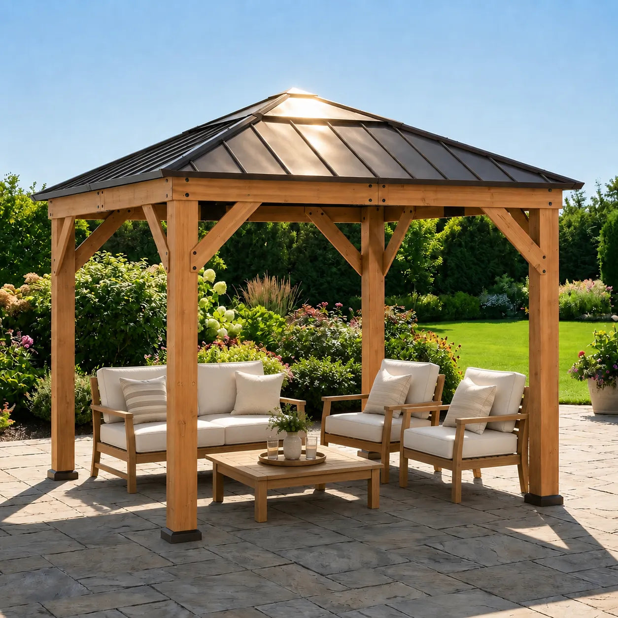 Antrim Skylight Cedar Gazebo, 9x9