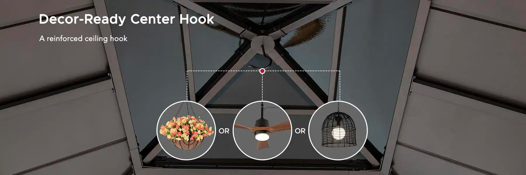 SUNJOY 11x11 Hip Roof Wooden Gazebo with Polycarbonate Skylight