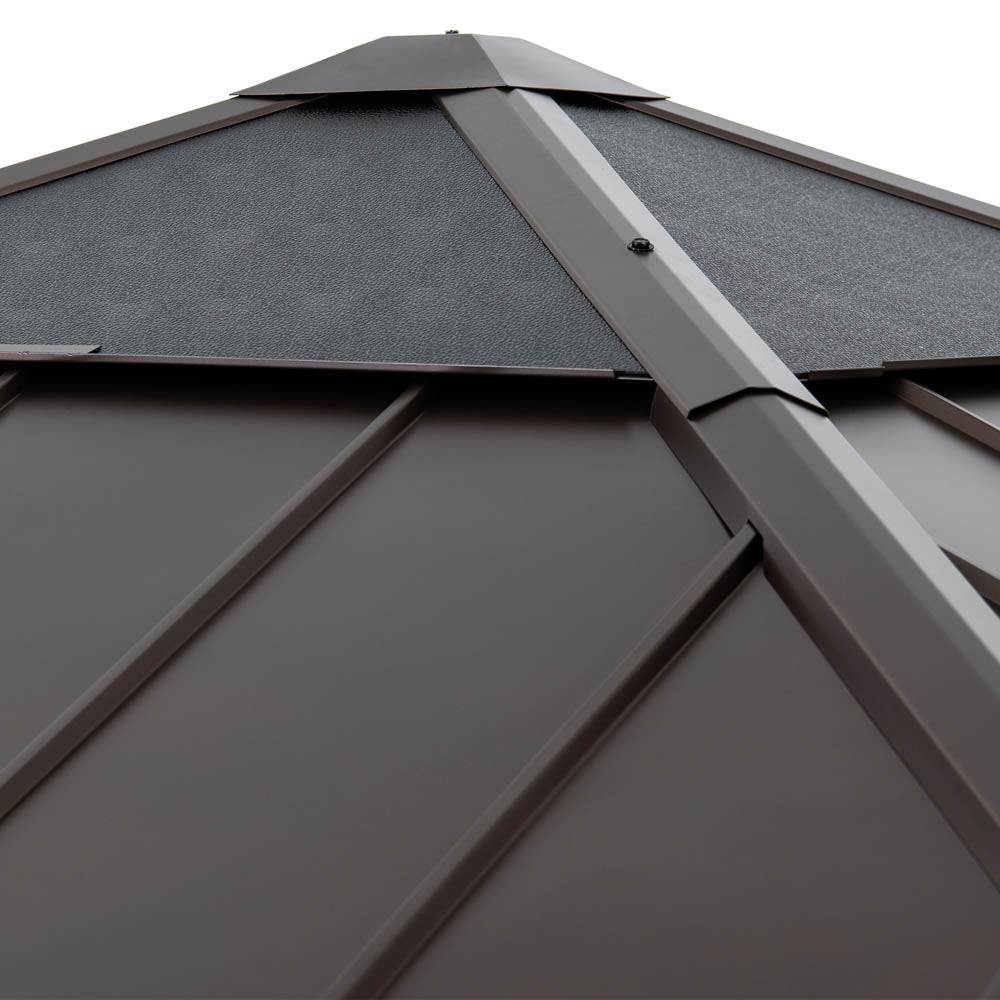 SUNJOY 11x11 Hip Roof Wooden Gazebo with Polycarbonate Skylight