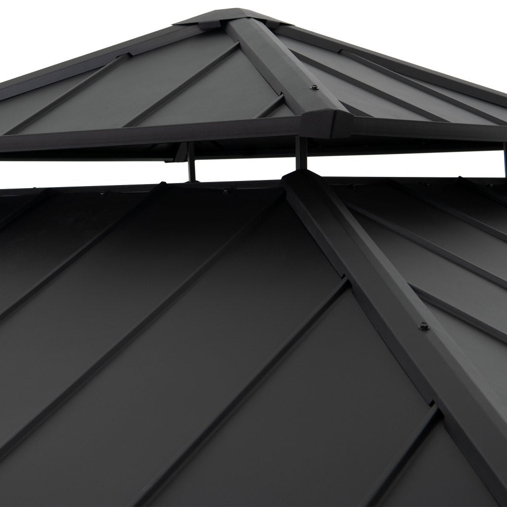 SUNJOY 11x11 Wooden Frame Backyard Hardtop Gazebo with Ceiling Hook