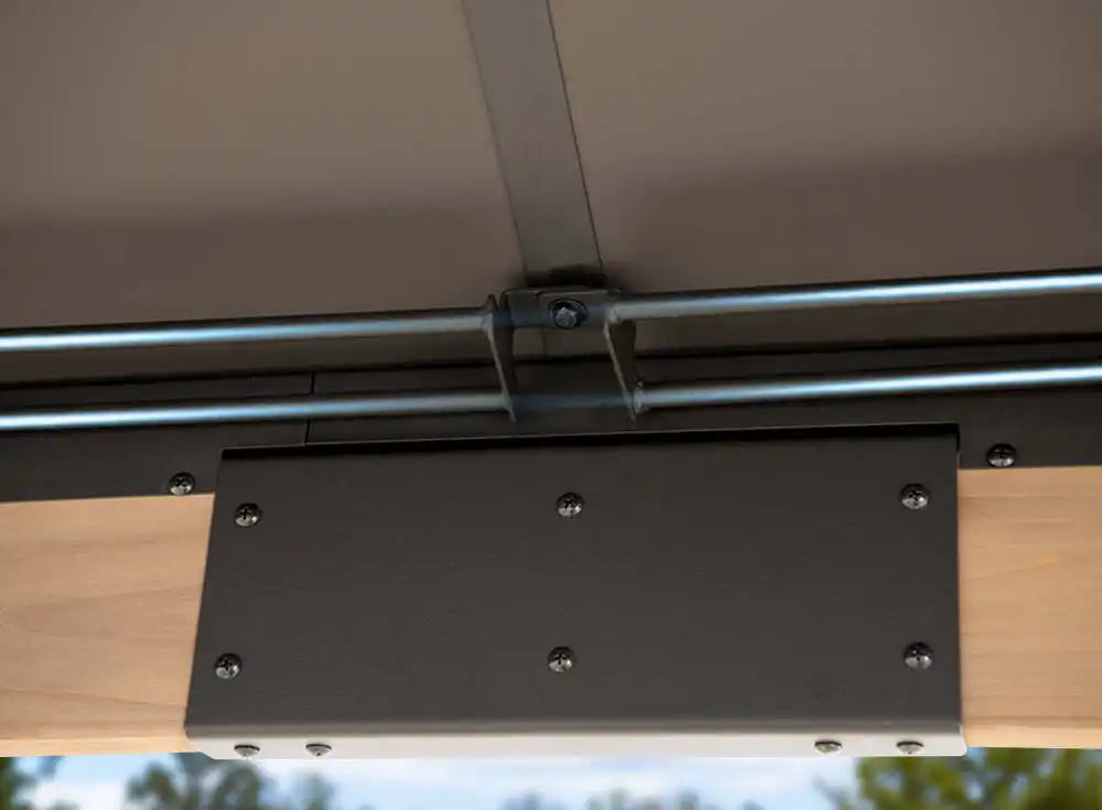 SUNJOY 11x11 Wooden Frame Backyard Hardtop Gazebo with Ceiling Hook - Standard Warm Cedar