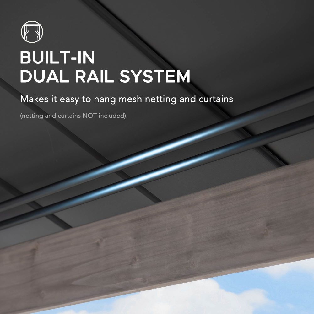 SUNJOY 13x15 Wooden Backyard Gazebo with Ceiling Hook.