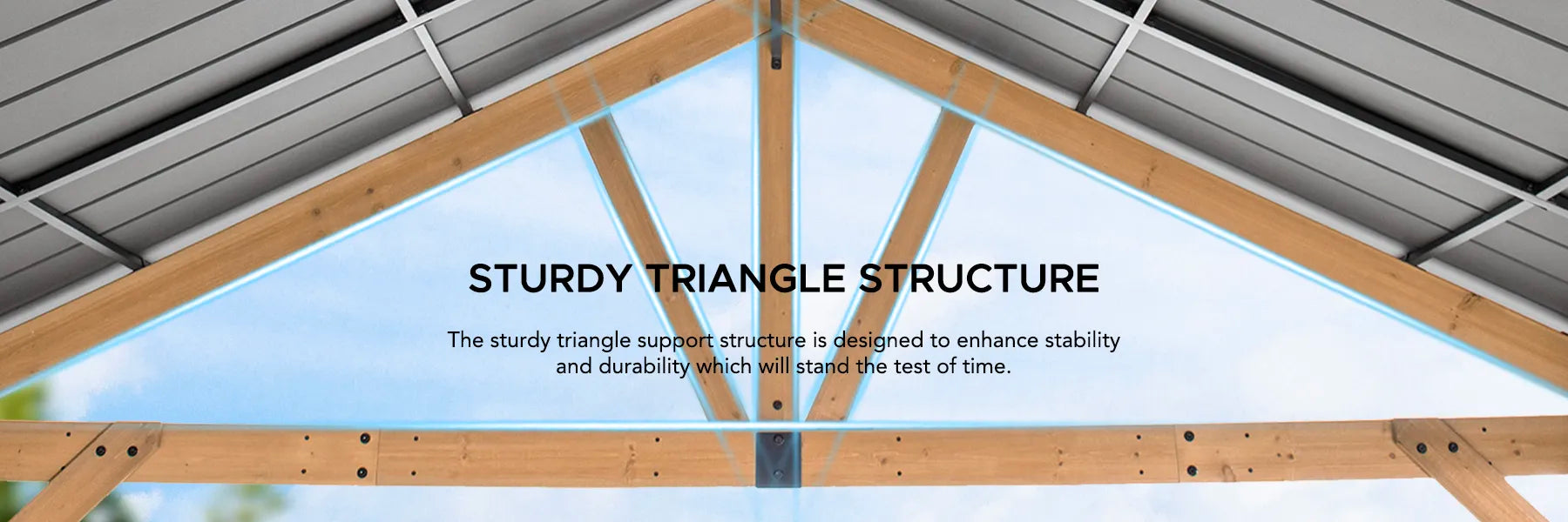 SUNJOY 11x13 Wooden Frame Gable Roof Gazebo with Ceiling Hook - Black