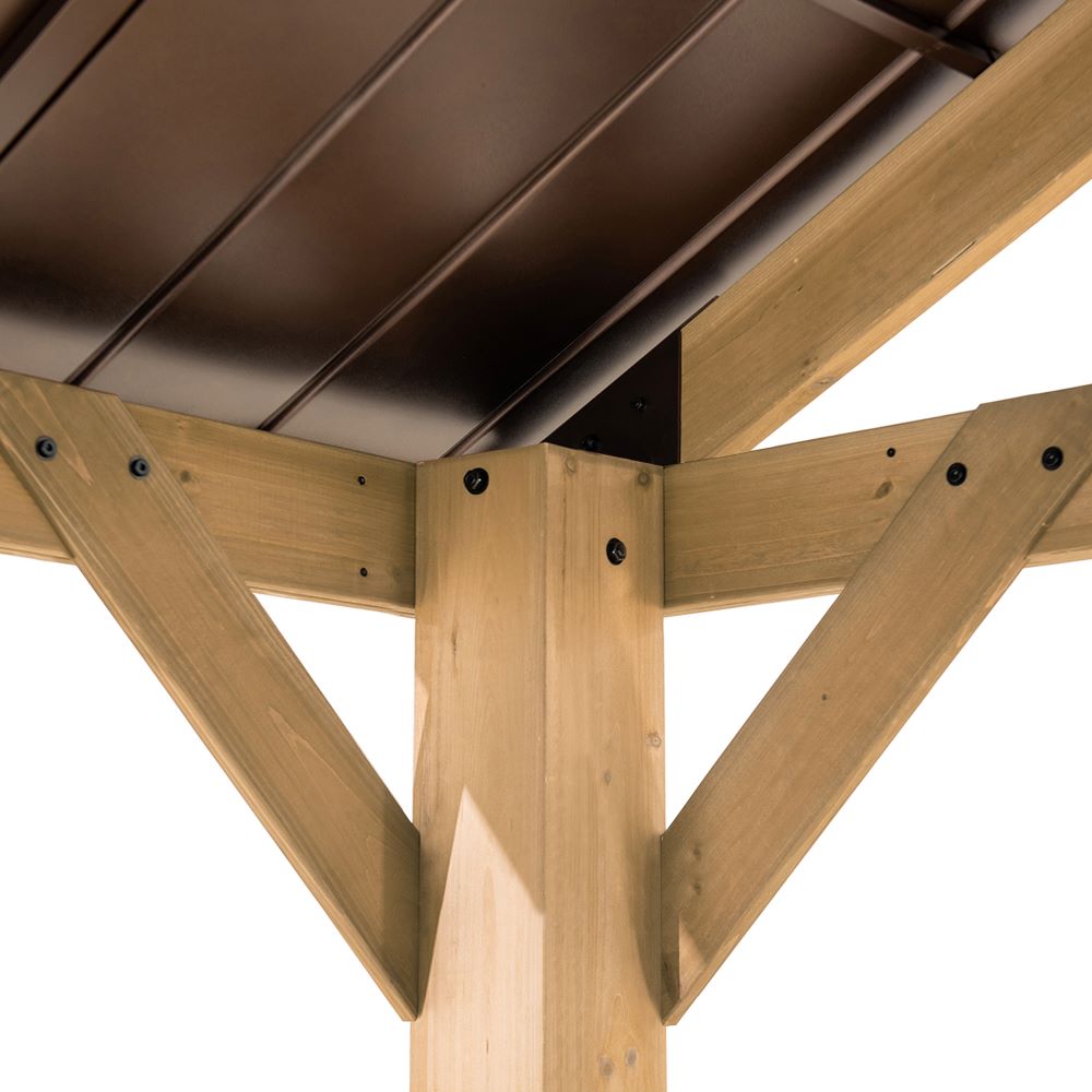 SUNJOY 13x15 Gable Roof Gazebo with Ceiling Hook
