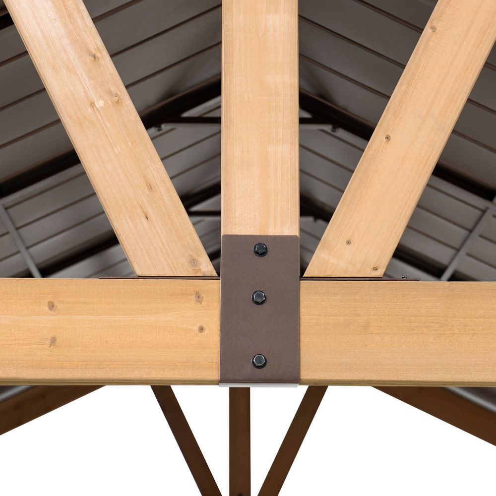 SUNJOY 13x15 Gable Roof Gazebo with Ceiling Hook