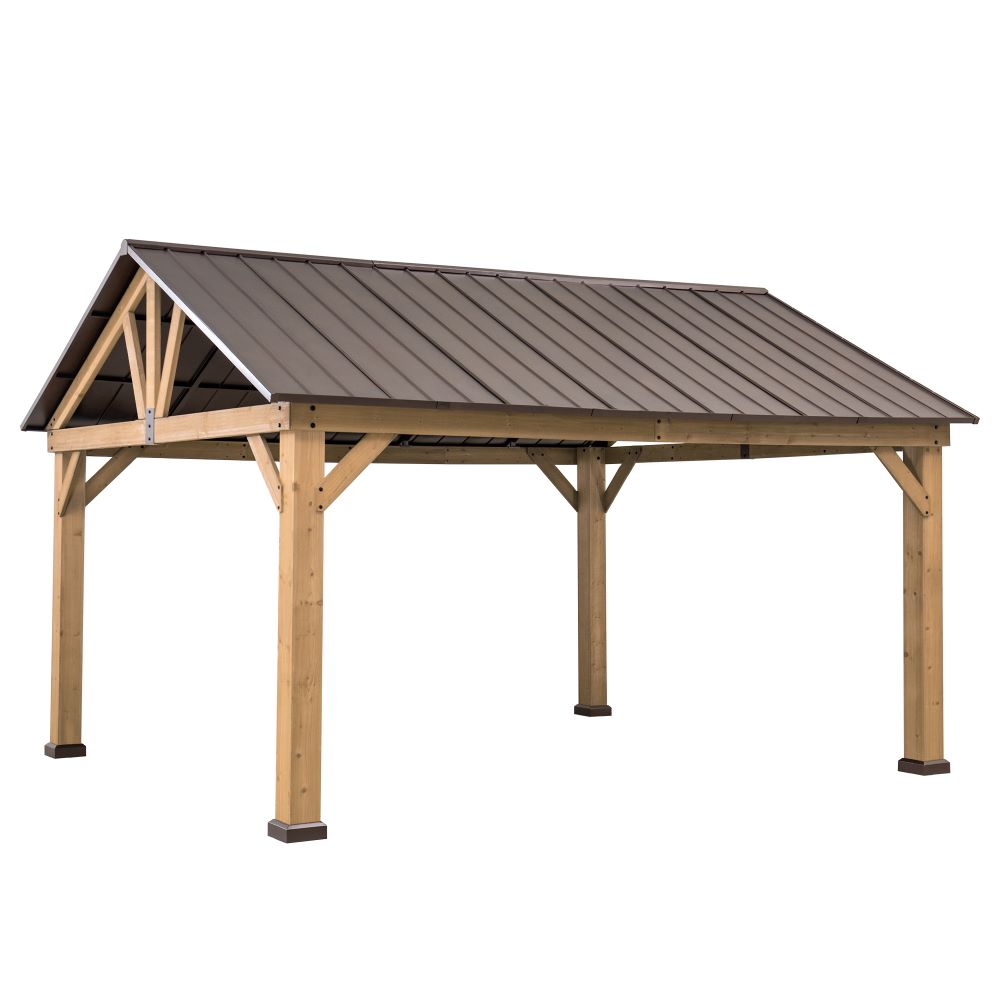 SUNJOY 13x15 Gable Roof Gazebo with Ceiling Hook