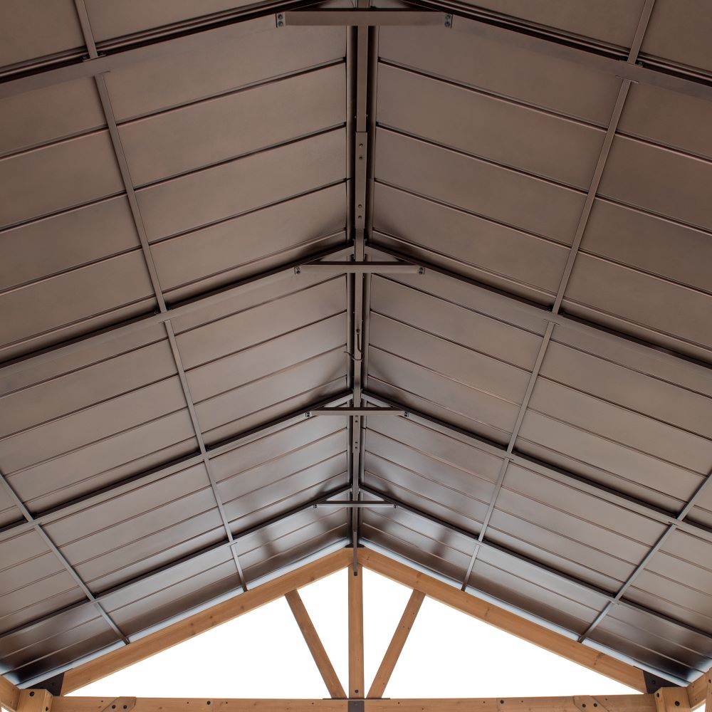 SUNJOY 13x15 Gable Roof Gazebo with Ceiling Hook