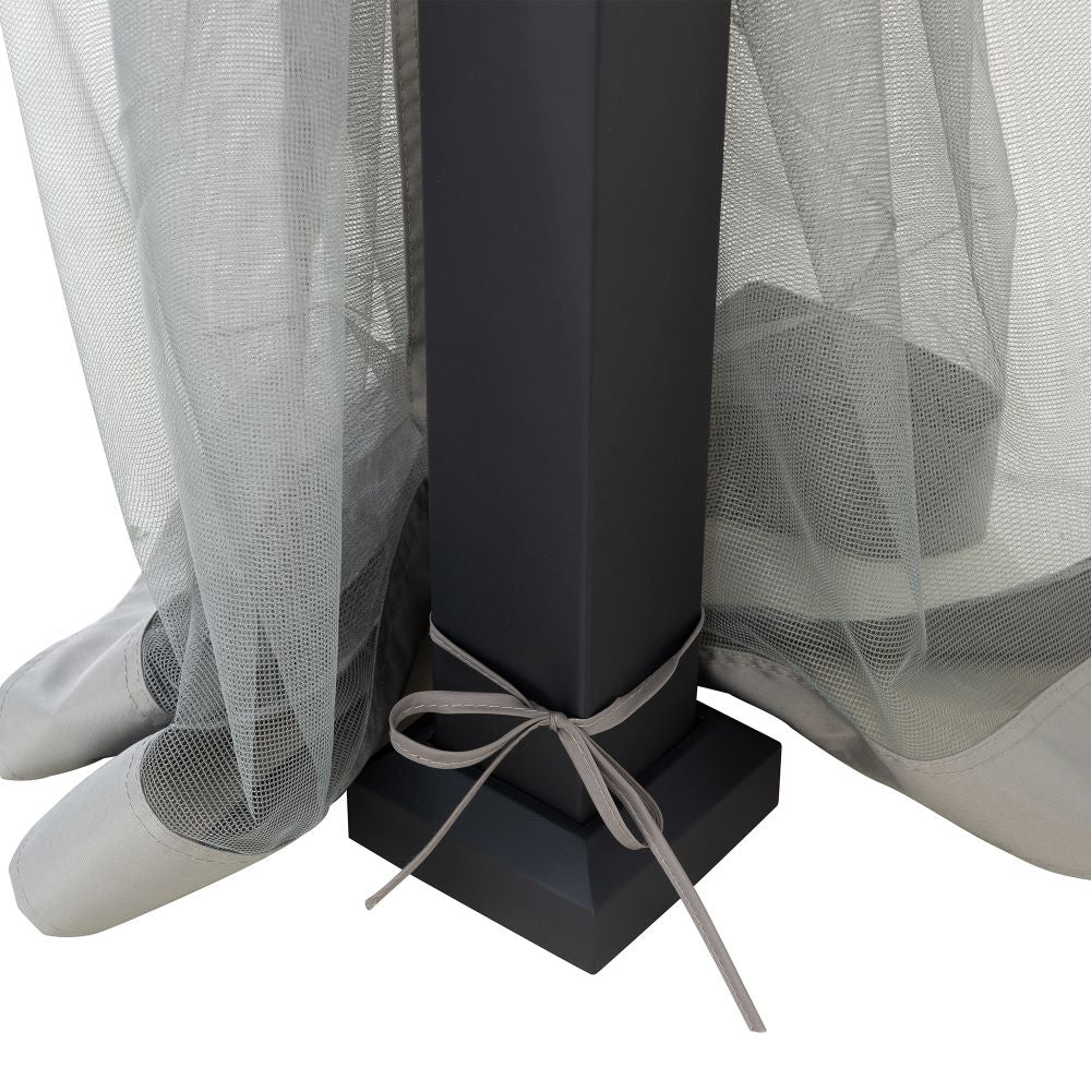 SUNJOY 10x12 Metal Hardtop Gazebo with Netting and Ceiling Hook