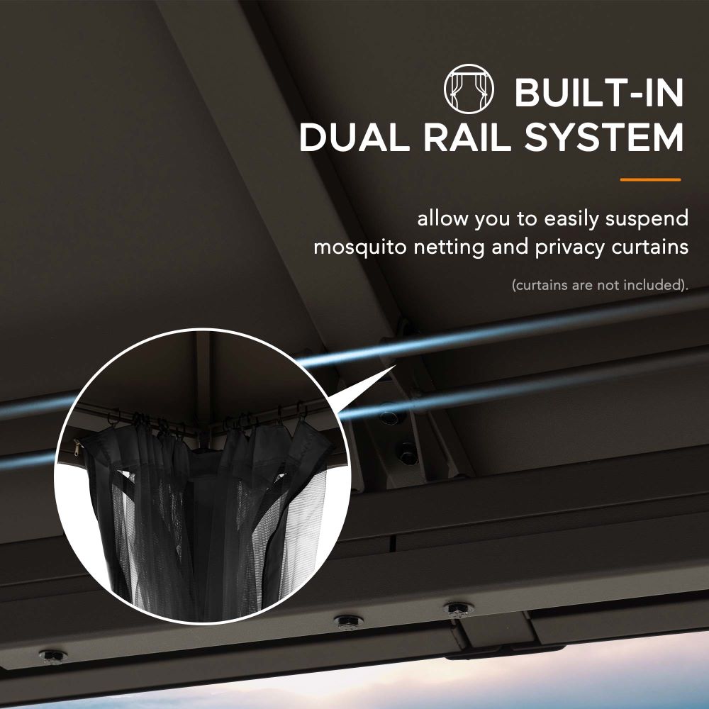 SUNJOY 12x16 Hard Top Gazebo with Steel Roof, Ceiling Hook, and Netting.