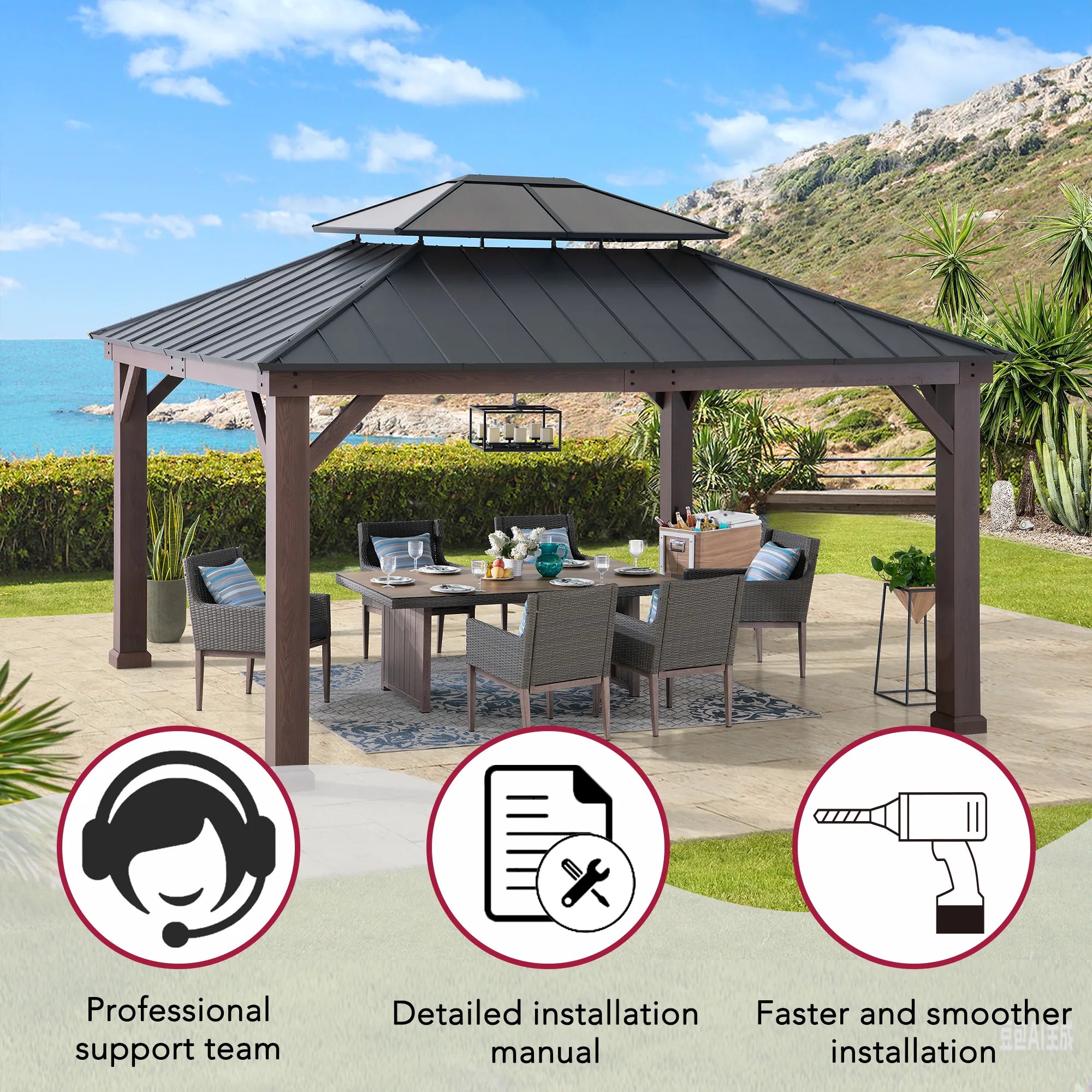 Sunjoy Fenwick Gazebo - 16' x 18'