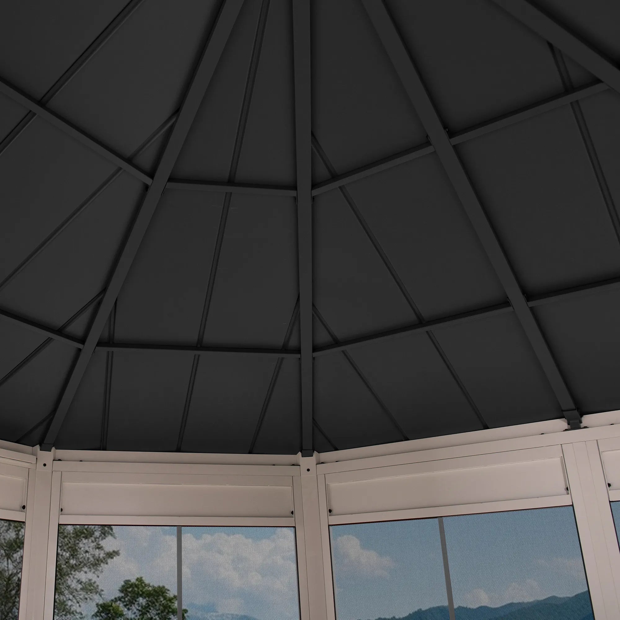 Sunjoy 12' x 16' Cape Blue Hardtop Screenhouse