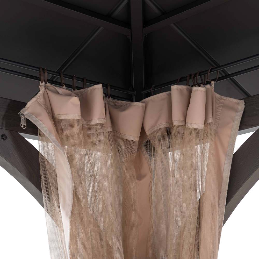 SUNJOY 13x15 Churchill Hardtop Gazebo with Metal Roof and Netting