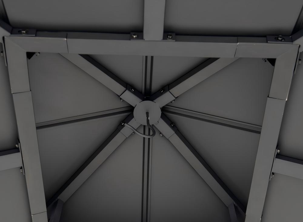 SUNJOY 10x10 Hardtop Gazebo with Aluminum Frame, Netting, and Curtain