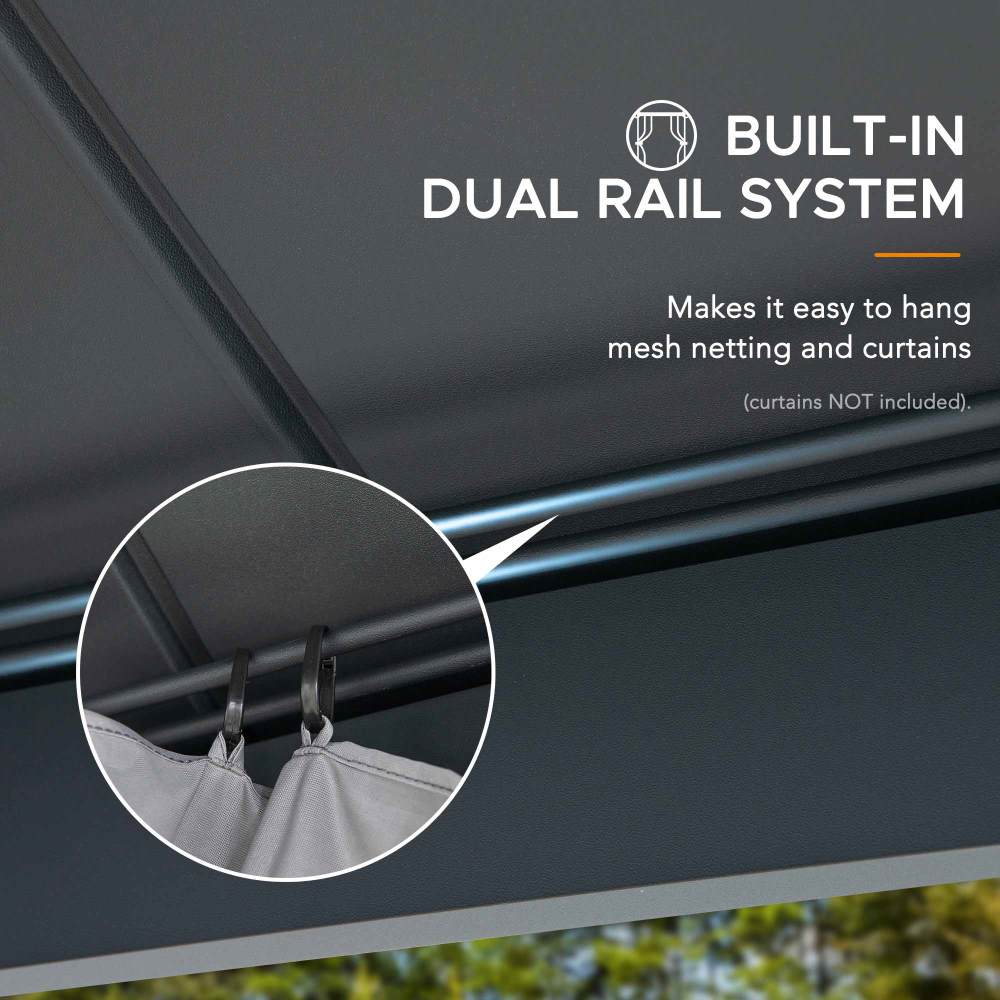 SUNJOY 10x12 Hardtop Gazebo with Solar Panel and Netting.