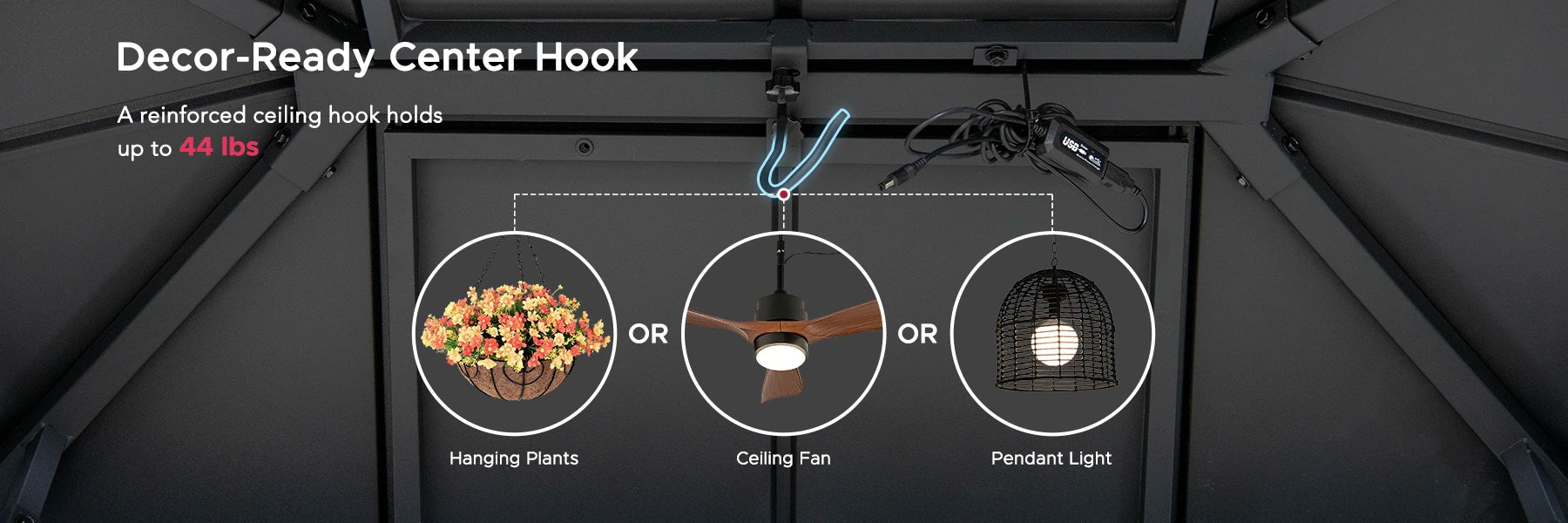 SUNJOY 10x12 Aluminum Frame Hardtop Gazebo with Solar Panel and Netting