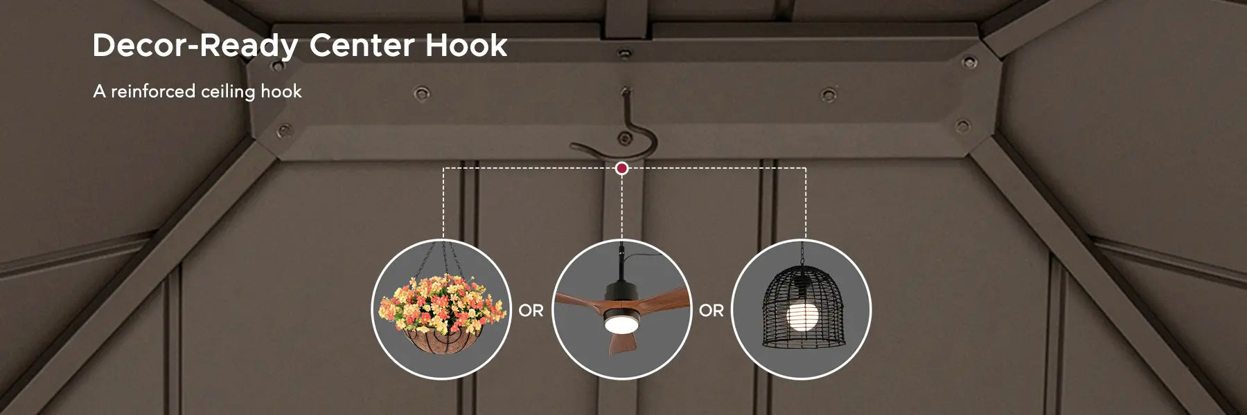 SUNJOY 11x13 Wooden Gazebo with Double Steel Roof, Nettings and Curtains - Weathered Cedar