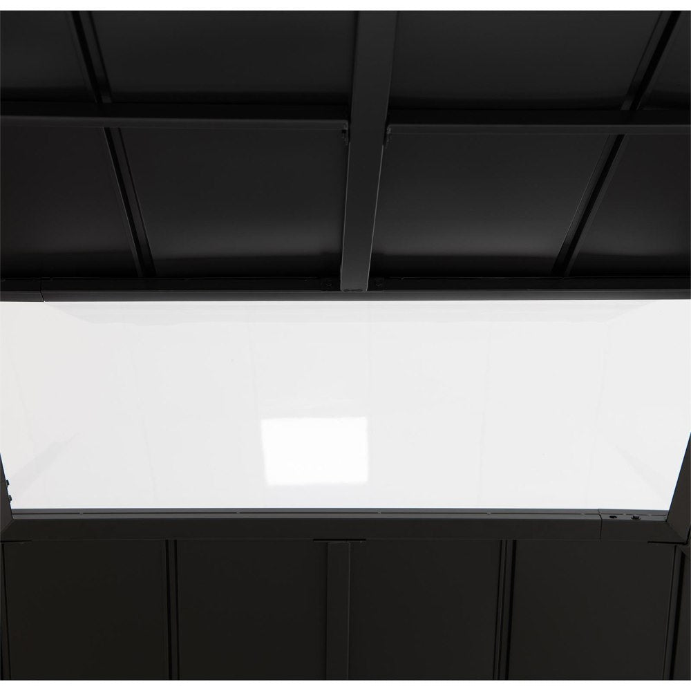 SUNJOY 11x13 Black Steel Hardtop Gazebo with Skylight