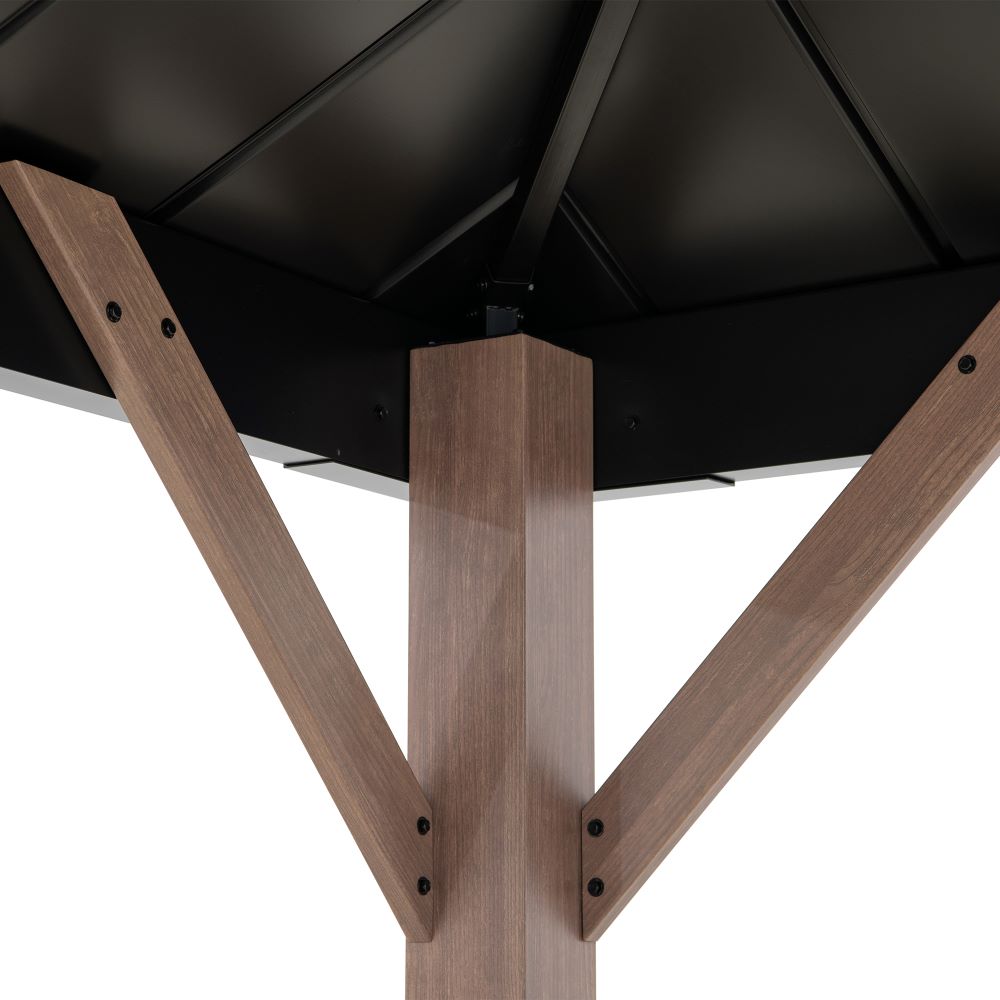 SUNJOY 11x13 Black Steel Hardtop Gazebo with Skylight