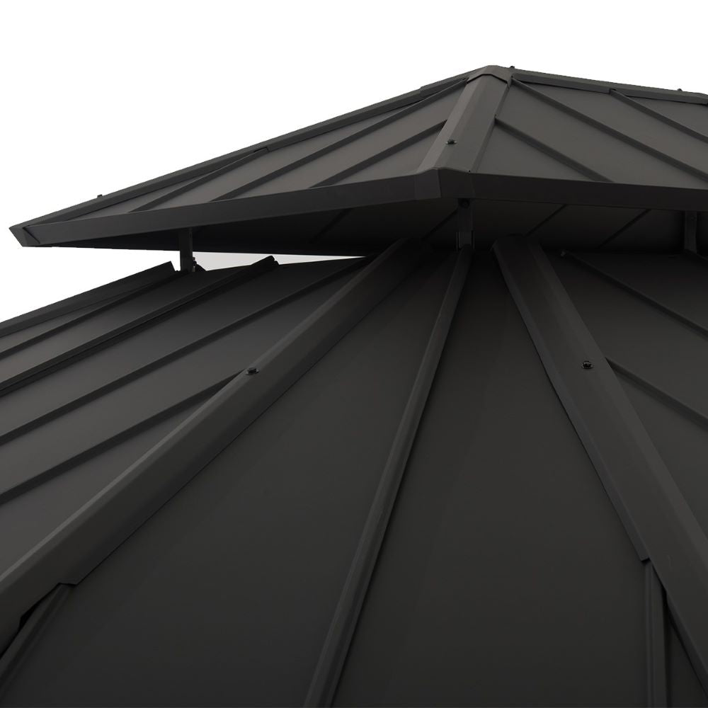 SUNJOY 11x13 Octagon Gazebo with Steel Roof and Ceiling Hook