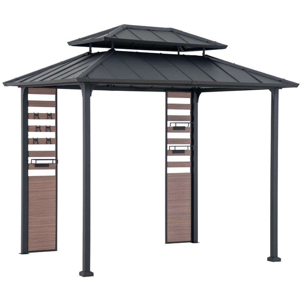 SUNJOY 7x9 Rochdale Grill Gazebo with Shelves and Hooks.