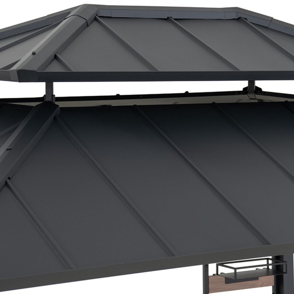 SUNJOY 7x9 Rochdale Grill Gazebo with Shelves and Hooks