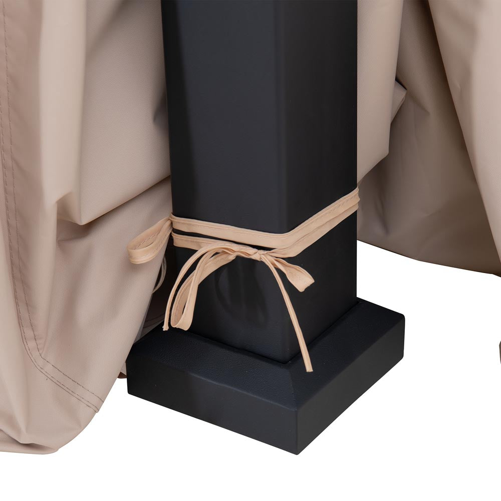 SUNJOY 10x12 Metal Roof Wall Mounted Gazebo, Lean to Gazebo with Curtain and Netting