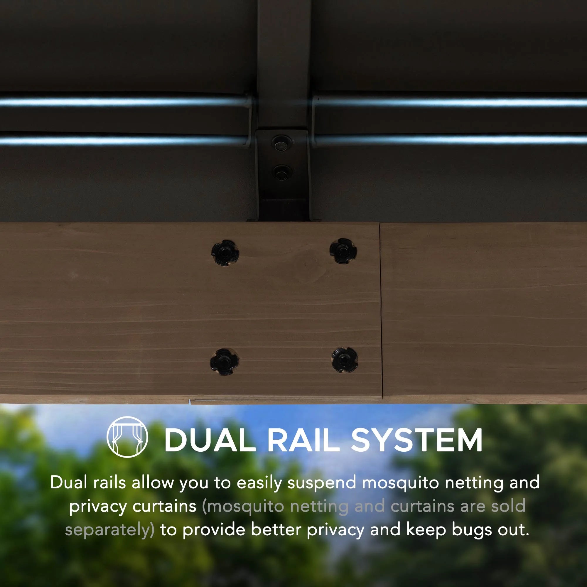 SUNJOY 10x12 Wood Gazebo with 2-tier Metal Roof and Ceiling Hook - Weathered Cedar
