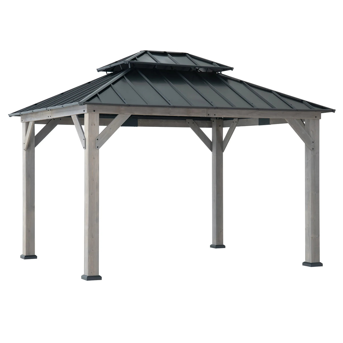 キンコウボク　10 10x12 Wooden Gazebo for Patio & Backyard Living | SUNJOY