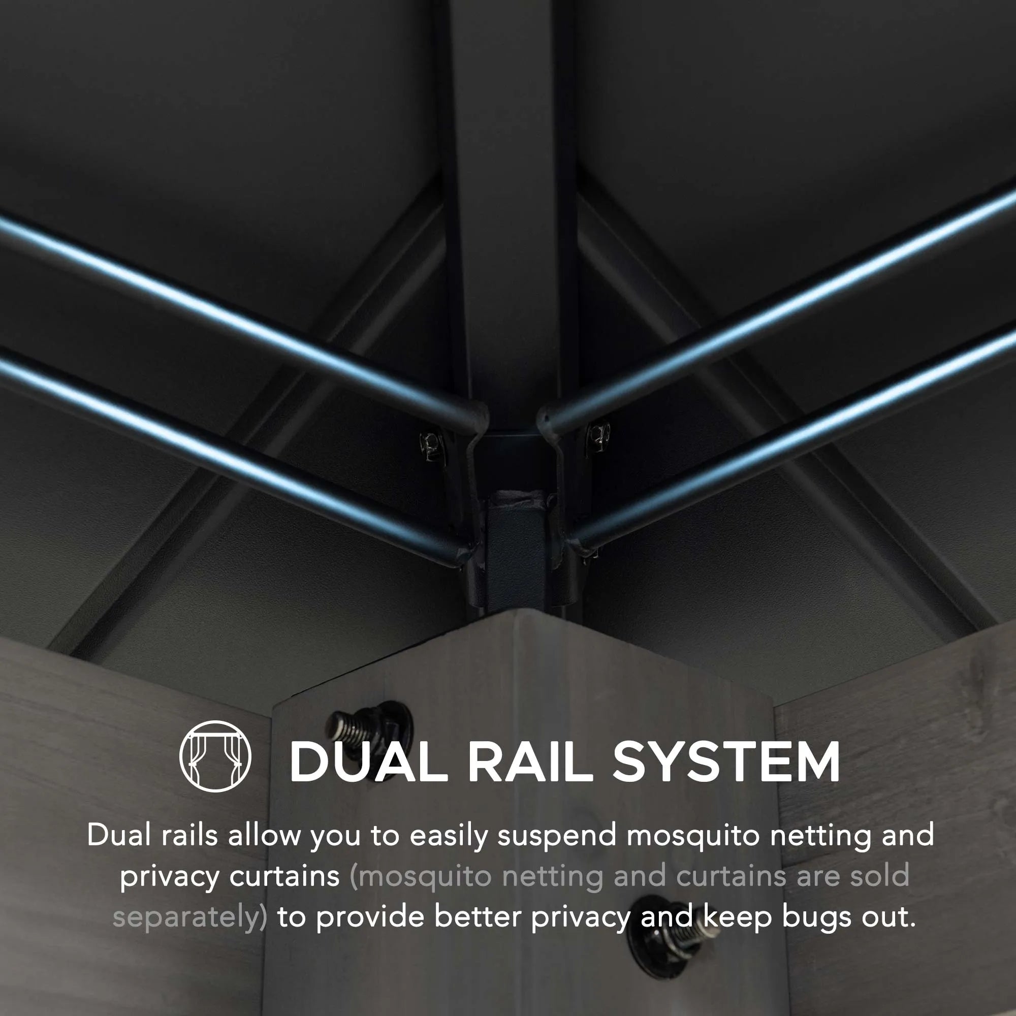 SUNJOY 10x12 Wood Gazebo with 2-tier Metal Roof and Ceiling Hook - Driftwood Cedar