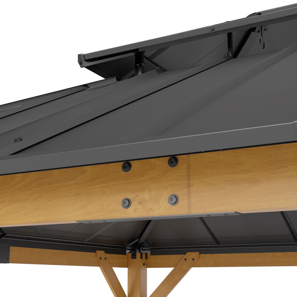 SUNJOY 12x20 Patio Wooden Gazebo with Ceiling Hooks