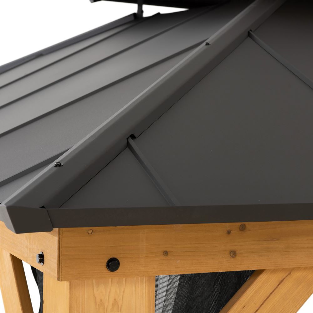 SUNJOY 12x20 Aluminum Hardtop Gazebo with Dual Rails and Ceiling Hook