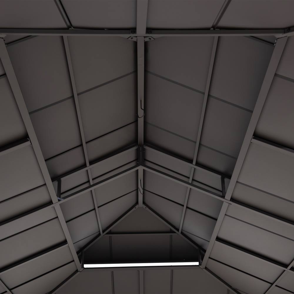 SUNJOY 12x20 Aluminum Hardtop Gazebo with Dual Rails and Ceiling Hook