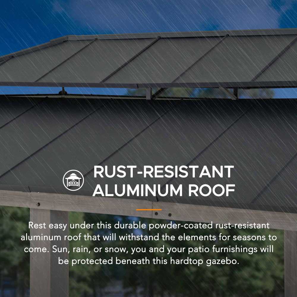 SUNJOY 12x20 Aluminum Hardtop Gazebo with Dual Rails and Ceiling Hook.